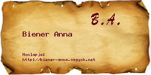 Biener Anna névjegykártya