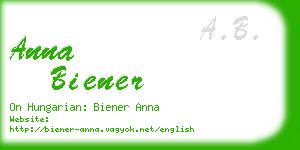 anna biener business card